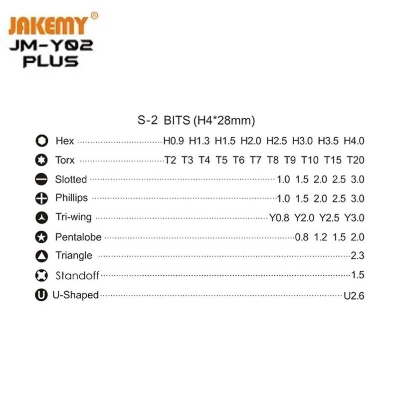 BỘ TUA-VÍT ĐIỆN ĐA NĂNG CHUYÊN NGHIỆP Y02-PLUS CHÍNH HÃNG JAKEMY