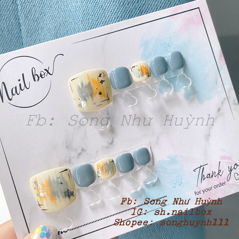 Nailbox chân form vuông hàn đơn giản - Móng up chân