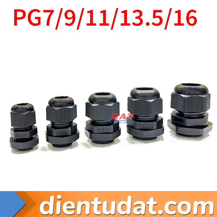Ốc Siết Cáp Chống Thấm Nước Màu Đen - PG7 PG9 PG11 PG13.5 PG16