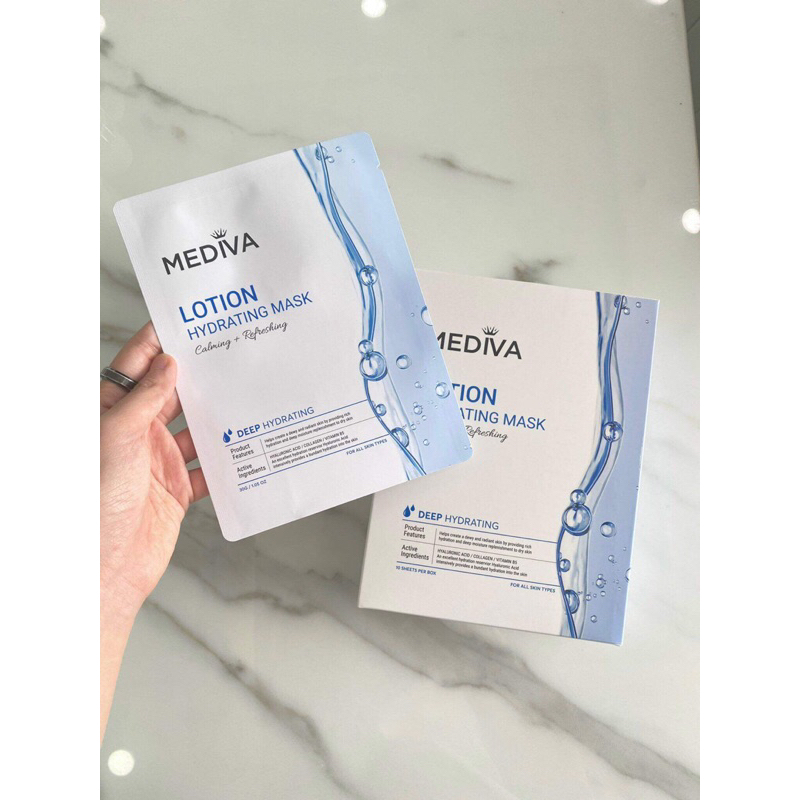 1 miếng mặt nạ Mediva dưỡng trắng da siêu cấp ẩm chính hãng