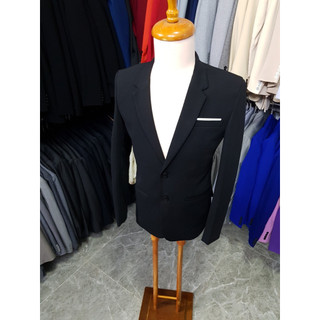 Áo khoác blazer 2 nút màu đen mềm mịn