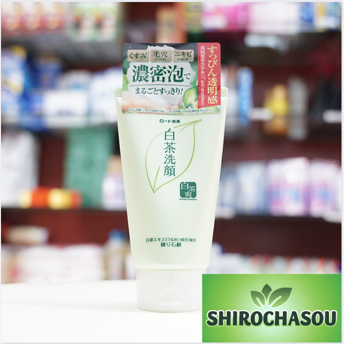 Date th4.2026 mẫu mới Sữa Rửa Mặt Trà Xanh Rohto Shirochasou Green Tea Nhật Bản Tuýp 120g