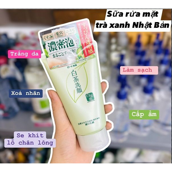 Date th4.2026 mẫu mới Sữa Rửa Mặt Trà Xanh Rohto Shirochasou Green Tea Nhật Bản Tuýp 120g
