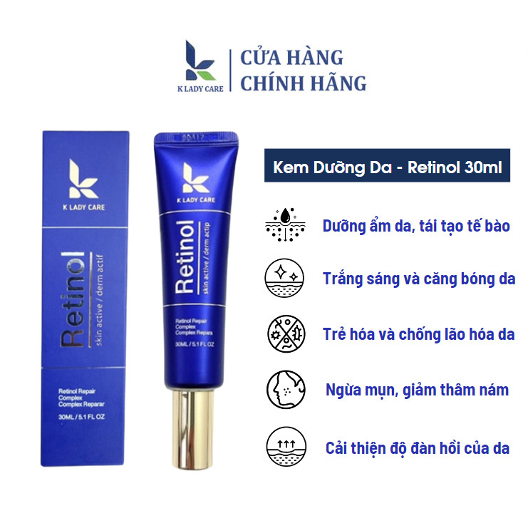 [Hàng Chính Hãng] Kem Dưỡng Da Hàn Quốc Retinol 0.5% 30Ml Dưỡng Trắng, Giúp Da Căng Mịn, Ngăn Ngừa Mụn, Giảm Thâm Đen