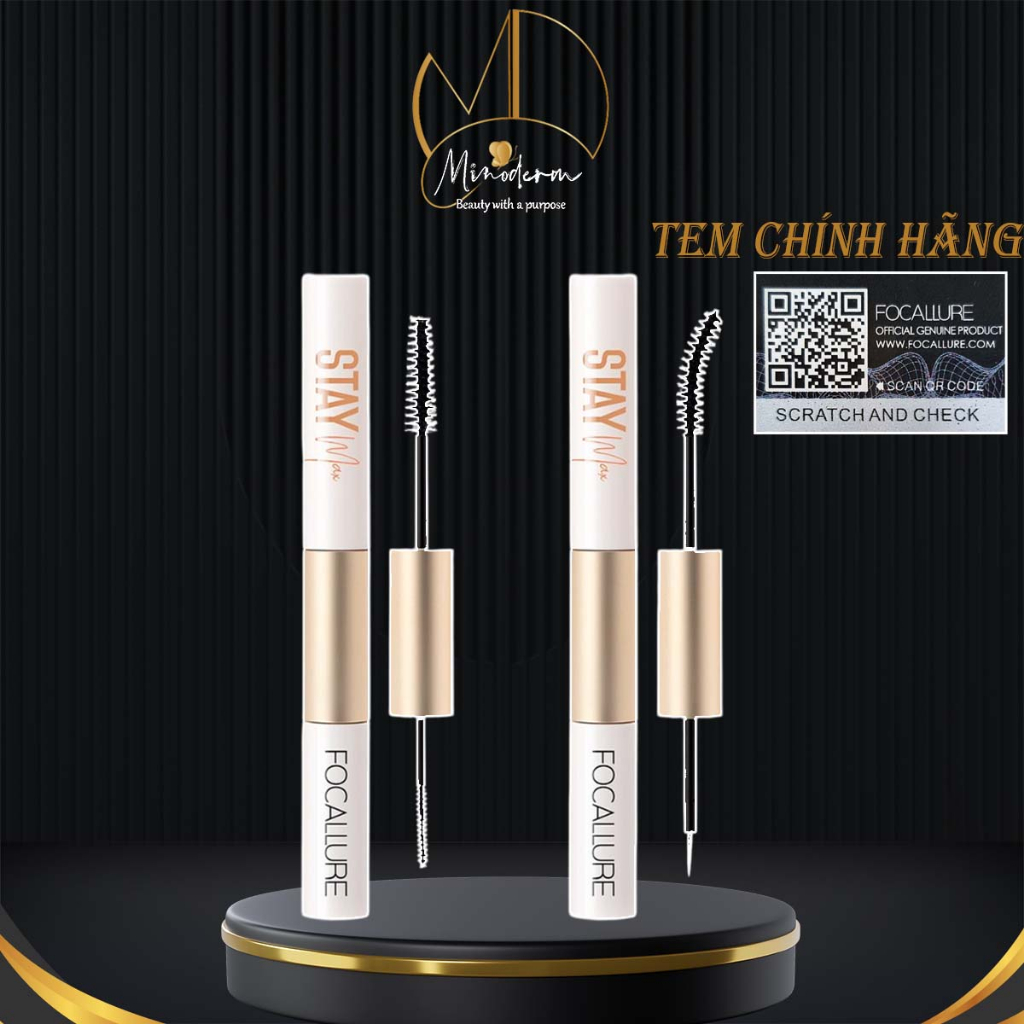 Mascara Kiêm Bút Kẻ Mắt / Chuốt Mi Dạng Sợi FOCALLURE 2 Trong 1 Chống Thấm Nước Lâu Trôi 28g FA-160