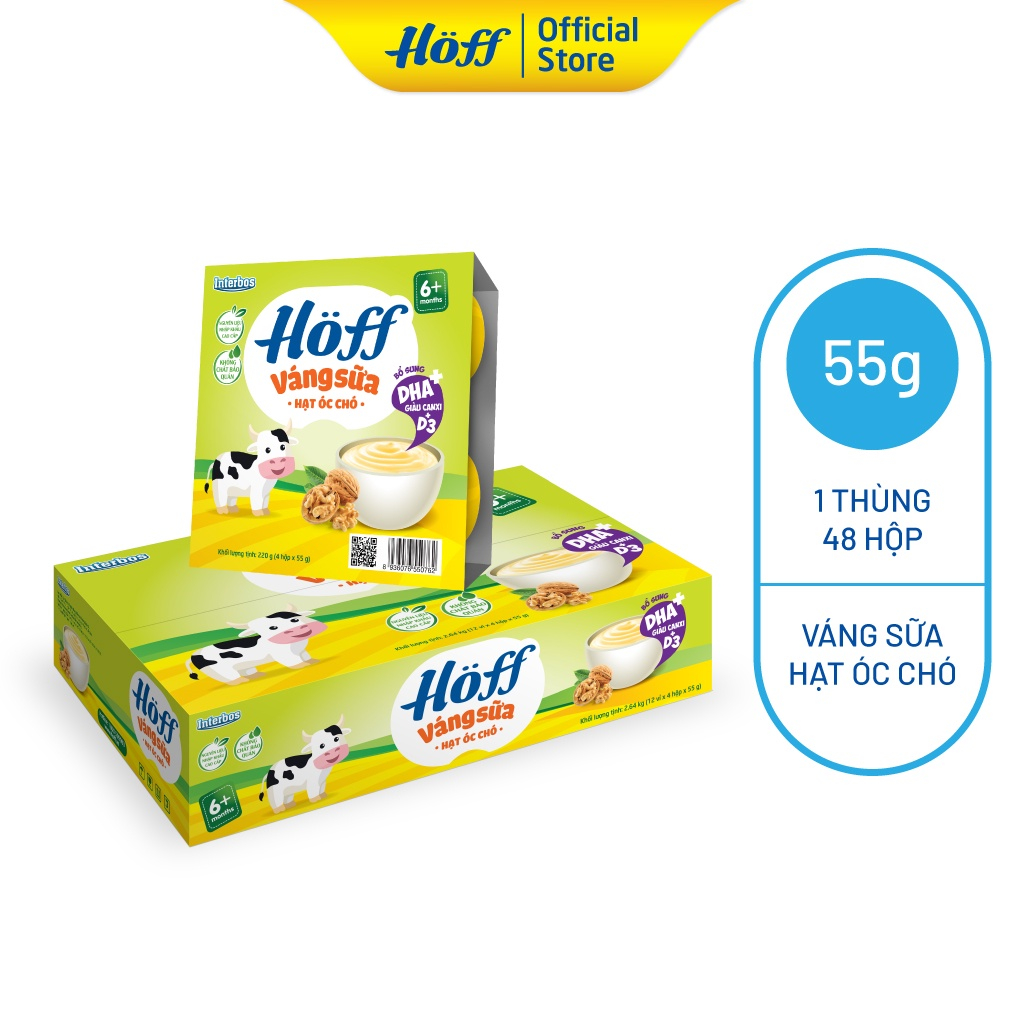 Hoff Sữa chua, váng sữa, cháo sữa, sữa chua organic bé trên 6 tháng bảo vệ đường ruột tăng lợi khuẩn cho đường ruột của