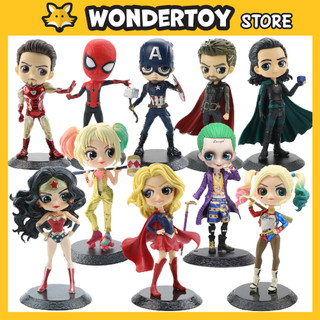 Mô hình Siêu Anh Hùng Chibi Marvel DC Spider Iron Man, Wonder Woman, Captain, Joker, Harley Quinn, Thor, Loki