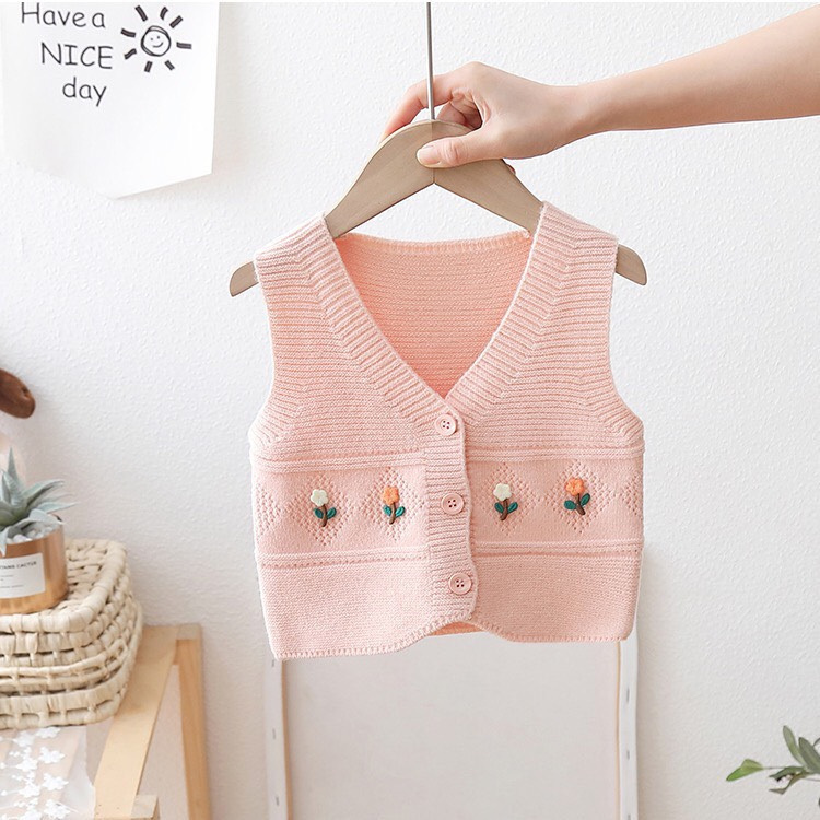 Áo Len Gile Cổ Tim Thêu Hoa MD1801 Cho Bé Gái - Jumping Beans Official Store