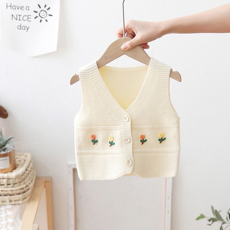 Áo Len Gile Cổ Tim Thêu Hoa MD1801 Cho Bé Gái - Jumping Beans Official Store