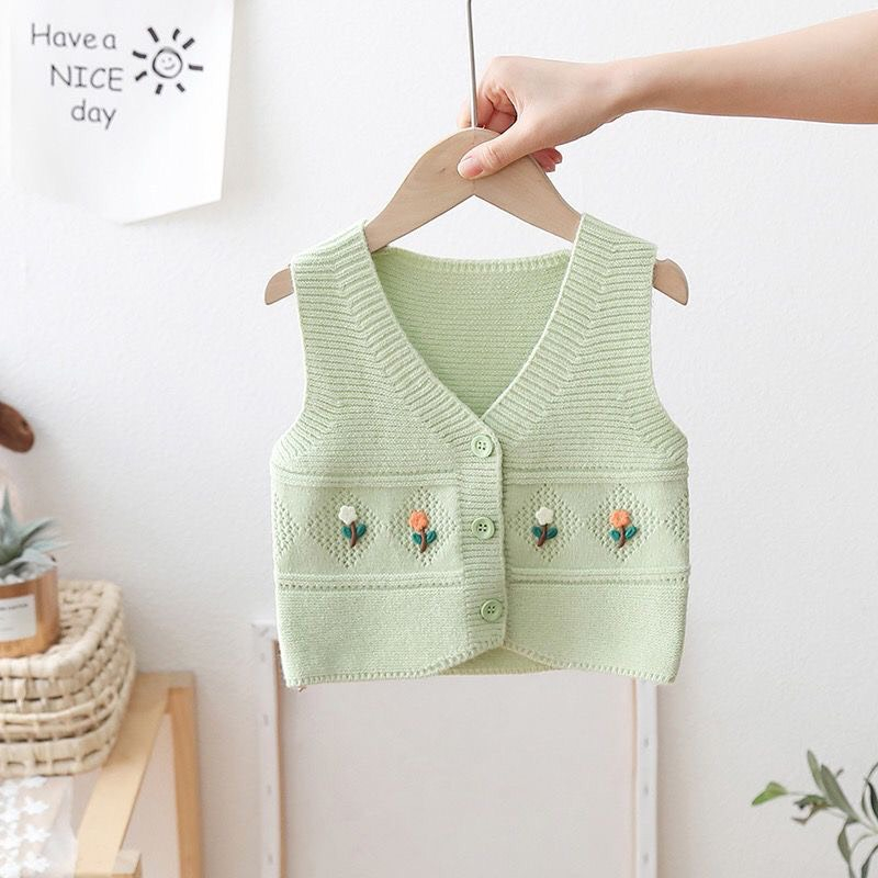 Áo Len Gile Cổ Tim Thêu Hoa MD1801 Cho Bé Gái - Jumping Beans Official Store