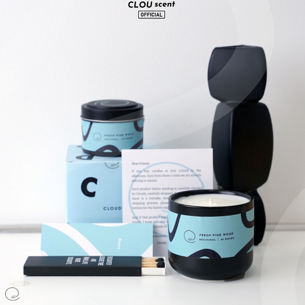 Nến Thơm Cao Cấp Fresh Pine Wood - CLOU scent -  Size 120ml/240ml - Quà Tặng, Trang Trí, Thơm Phòng, Sáp Thơm
