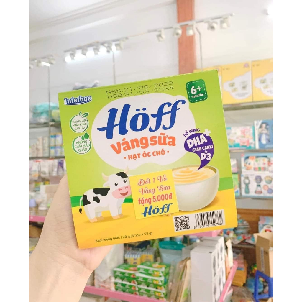 Hoff Sữa chua, váng sữa, cháo sữa, sữa chua organic bé trên 6 tháng bổ sung chất xơ và lợi khuẩn
