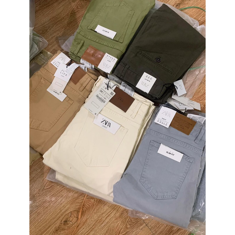Quần Dài Nam Za.ra Dư Xịn Kaki Thô Cao Cấp Vải Dày Mịn Form Slim Dáng Ôm Không Bai Dão Siêu Phẩm 2023