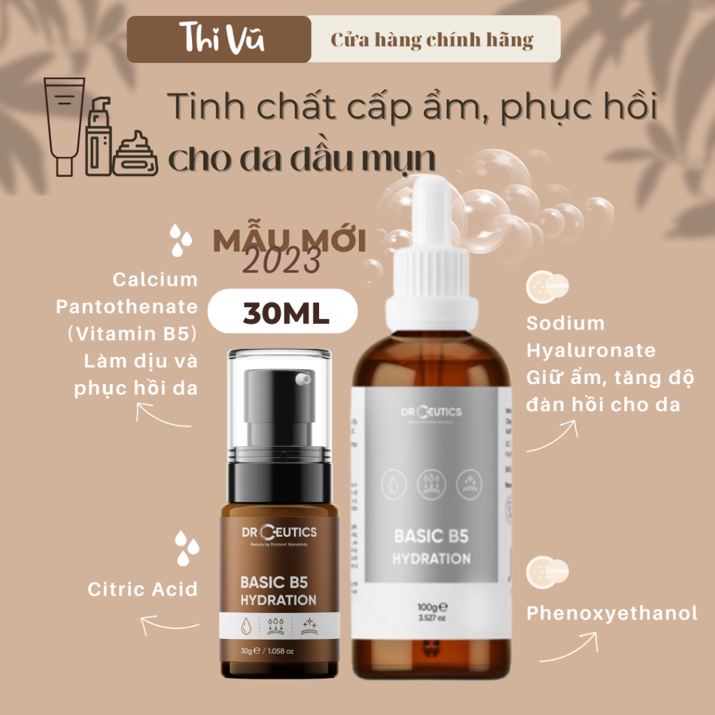 Tinh chất Serum B5 DrCeutics cấp ẩm phục hồi da chống lão hóa 30ml 100ml - Thi Vũ