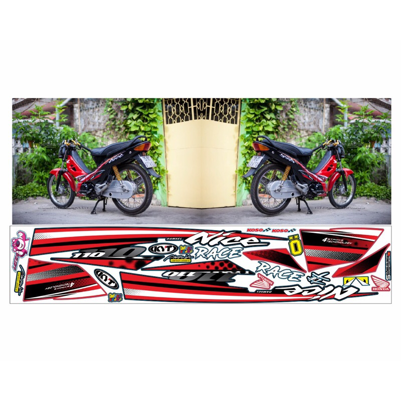 tem xe wave nice  đỏ đen đẹp tem độ kiểng