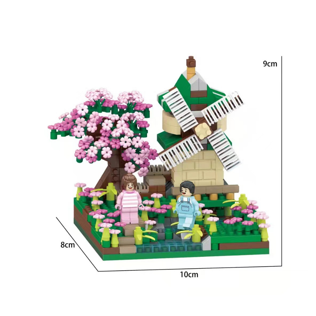 Đồ Chơi Lắp Ráp Mô Hình Nhà Cây Hoa Anh Đào Mini DIY Dành Cho Trẻ Em