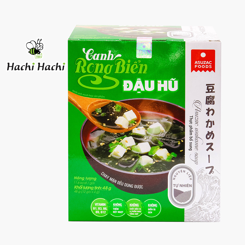 Canh rong biển đậu hũ Asuzac Foods 48g (4g x 12 gói) - Chay mặn đều dùng được - Hachi Hachi Japan Shop