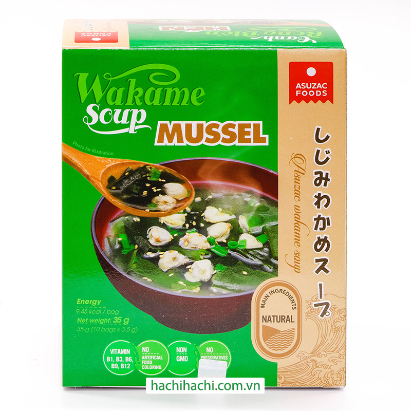 Canh rong biển hến Asuzac 35g (3.5g x 10gói) - Hachi Hachi Japan Shop