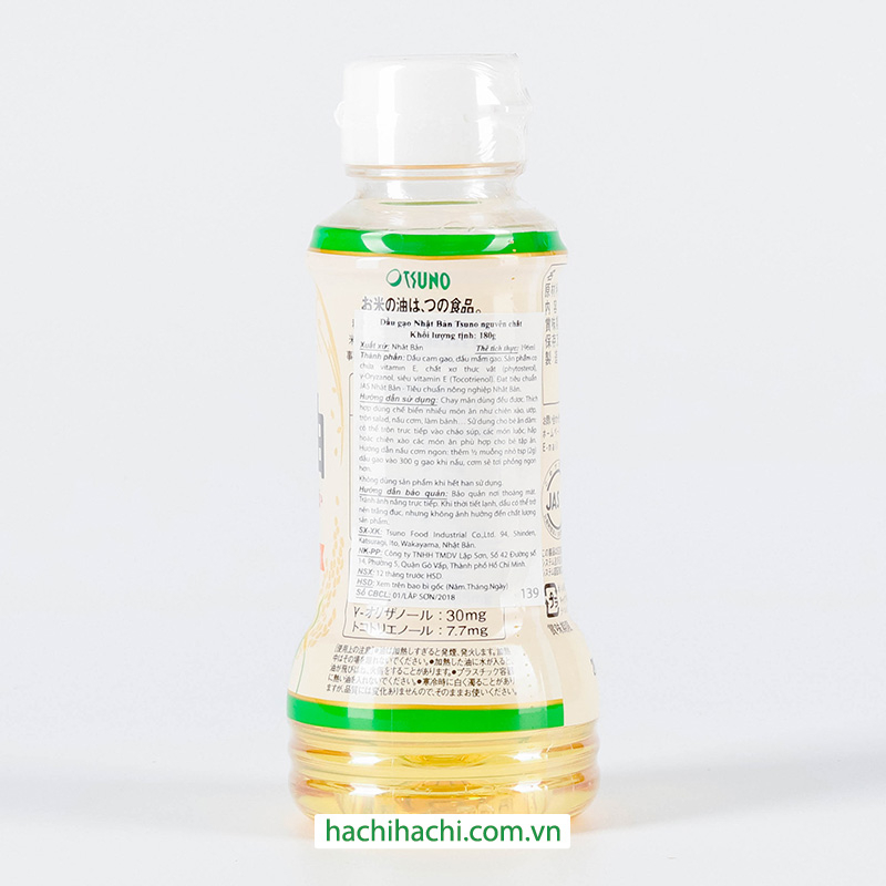 Dầu ăn dặm gạo quốc sản Nhật Bản 180g  Tsuno - Hachi Hachi Japan Shop