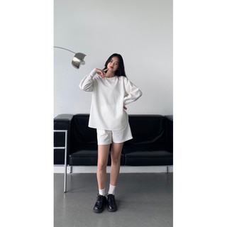 Set áo dài tay linen và quần đùi