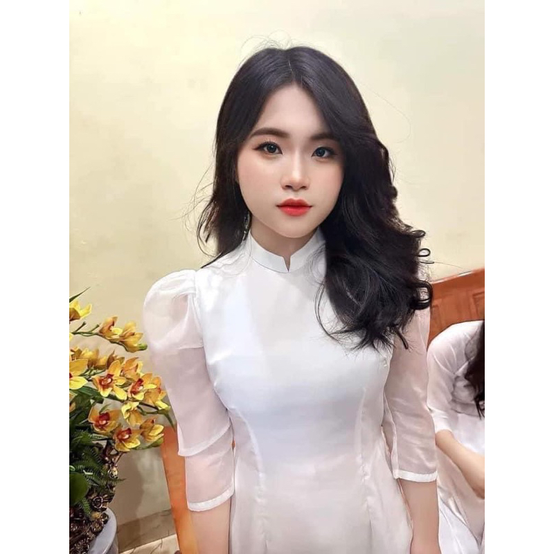 Áo dài cách tân 4 tà lụa Mỹ, áo học sinh, áo dài kỉ yếu, áo đi lễ, áo dài truyền thống Thị Mầu
