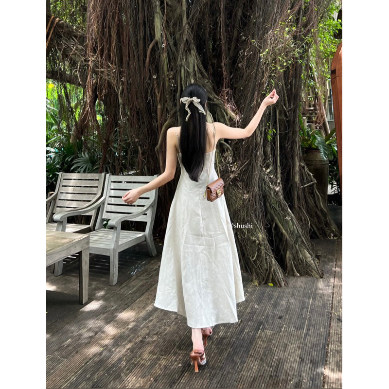 𝐖𝐚𝐯𝐢𝐞 𝐃𝐫𝐞𝐬𝐬 - Đầm Xếp Ngực Linen Tưng Cao Cấp