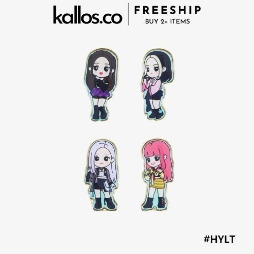 Bộ BLACKPINK 5th Anniversary Badge, L Holder, Sticker Pack, Pillow Notebook, Pouch, Tote Bag Kpop Merch - Kallos Vietnam