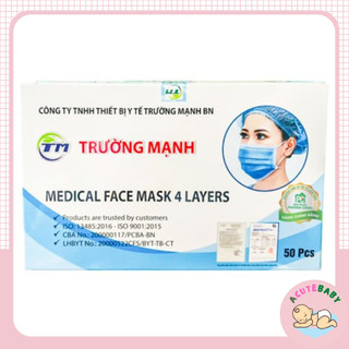 Hộp Khẩu Trang Y Tế 50 Chiếc Hàng 4 Lớp Kháng Khuẩn Ngăn Ngừa Vi Khuẩn,Khói Bụi Độc Hại - VUBABY