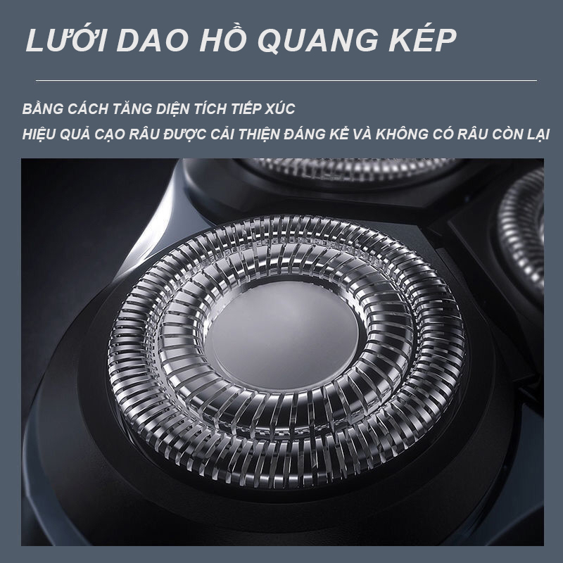 Máy cạo râu 3 in 1 thông minh Binnis,kiêm tỉa lông mũi cao cấp,IPX7 chống nước chuẩn