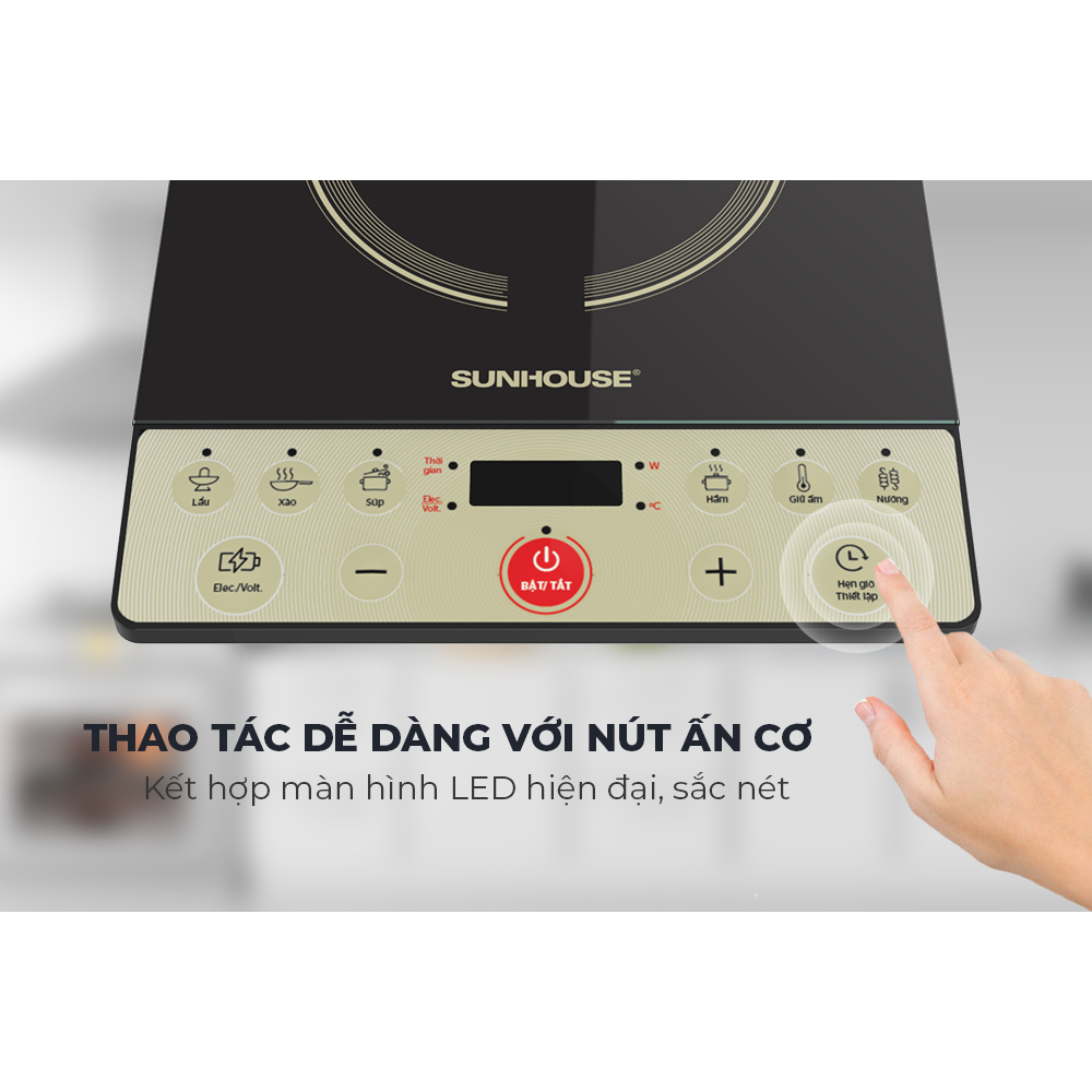 BẾP TỪ ĐƠN SUNHOUSE SHD6165 + Tặng nồi lẩu inox
