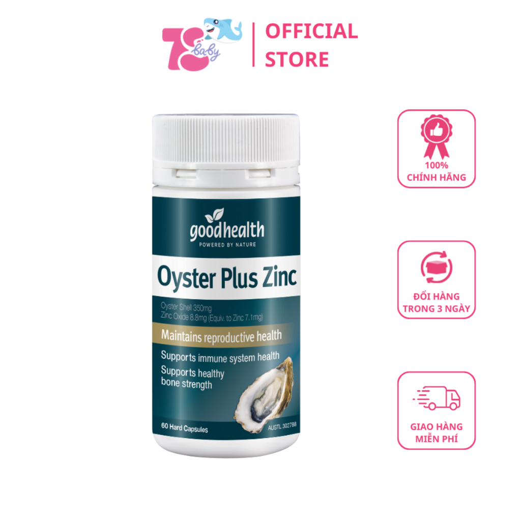 TINH CHẤT HÀU CHO NAM GIỚI ÚC OYSTER PLUS ZINC GOODHEALTH 60 VIÊN (HÀU CAO)