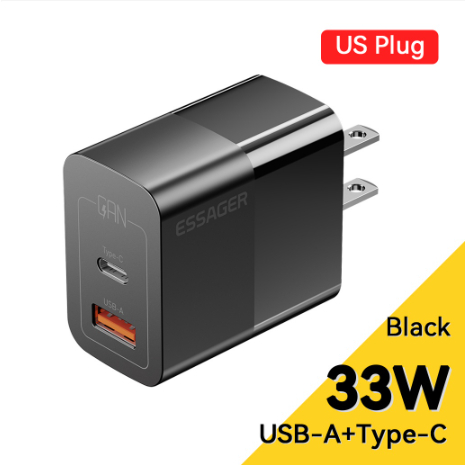 Củ sạc nhanh ESSAGER nhiều cổng USB C 33W thích hợp cho iPhone 14 13 12 11 Pro Max XS iPad
