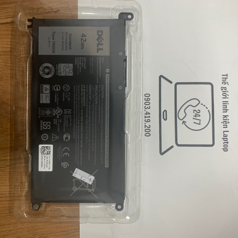 Pin Laptop Dell Vostro 3400, 3401, 3405, 3491, 3505, 5481, 5581, 5490, YRDD6 p132g p132g001