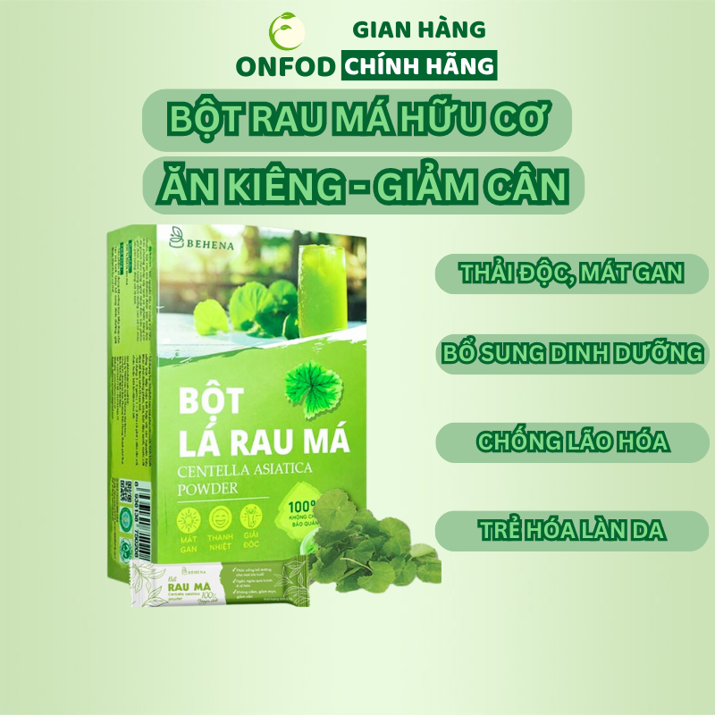 Bột rau má hữu cơ sấy lạnh ONFOD ăn kiêng giảm cân cho người tiểu đường, bé ăn dặm 1 hộp 20 gói 50g