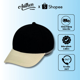 Nón lưỡi trai hàn quốc xuất khẩu Authen.Store màu navy pha be cực ôm đầu cá tinh full hộp