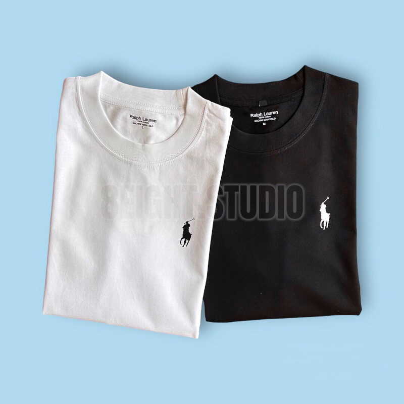 Áo thun tay lỡ cổ tròn unisex nam nữ Ralph Lauren 100% cotton 2c cao cấp form oversize