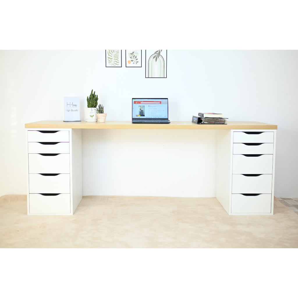 LIDA, Bàn làm việc 2 bên ngăn tủ - 2m x 60cm , 200cm x 60cm x 73cm ( DxRxC), BAN_025