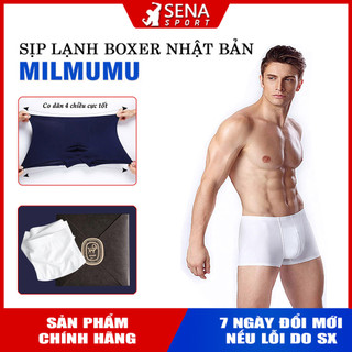 Quần sịp nam boxer đúc lụa thương hiệu milmumu nhật bản co giãn 4 chiều - mặc như không mặc