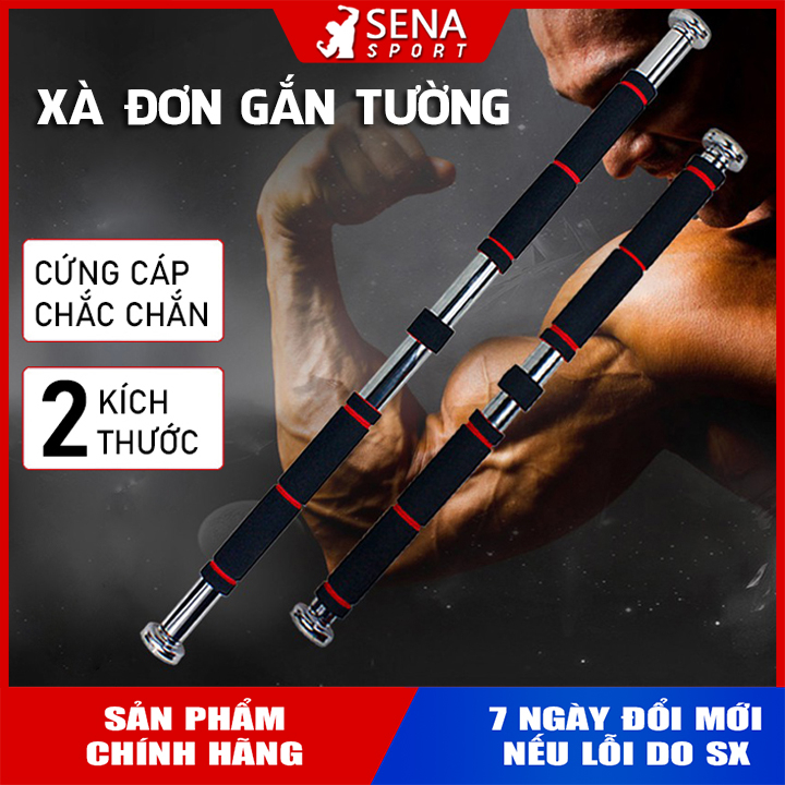 Thanh tập xà đơn treo tường, gắn cửa nhiều cỡ từ 60-150cm, có thể tùy chỉnh phù hợp tập gym tại nhà