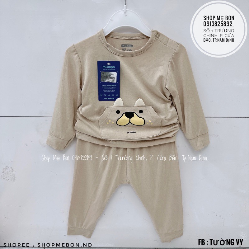 MOMPA Bộ dài tay cài vai cho bé trai bé gái Bộ dài tay mặc điều hoà cho bé