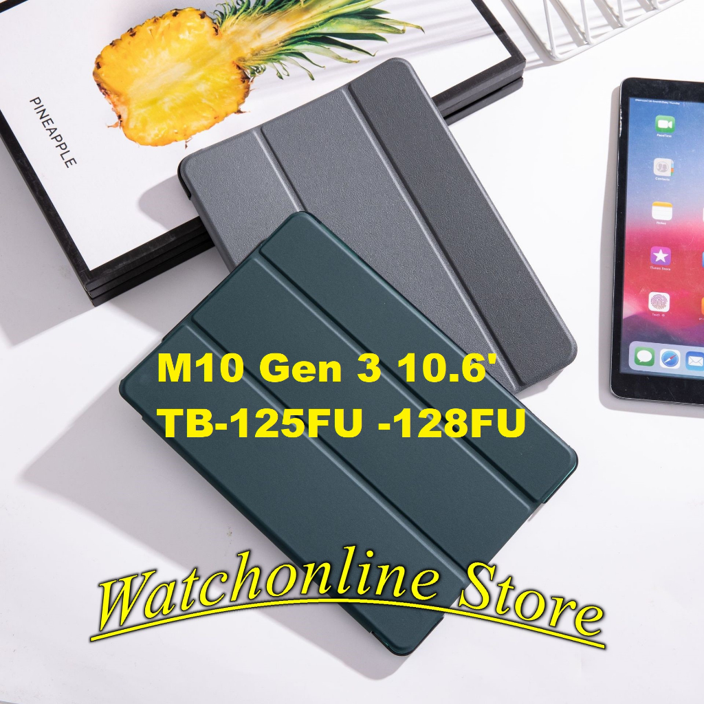 Trợ giá Bao da 2 mặt cho Lenovo Tab M10 Gen 3 10.6 inch TB-125FU TB-128FU TB-128XU (2022) nắp gập lưng cứng