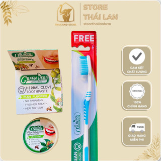 Bột trắng răng thảo dược green herb mới - mua 1 tặng 1 bàn chải đánh răng green herb
