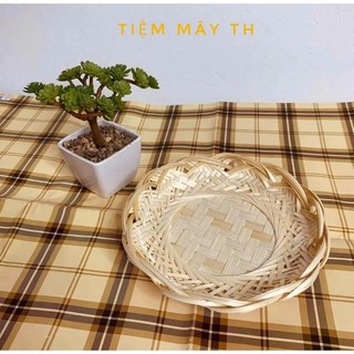 Mẹt tre đĩa tre viền cánh sen TIỆM MÂY TH, đĩa đựng hướng dương, decor chụp ảnh
