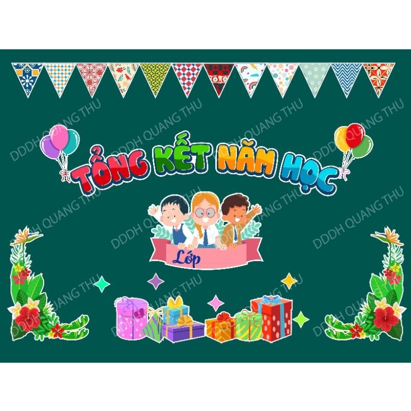 Thẻ dán trang trí Bảng tổng kết NH