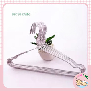 Móc treo quần áo trẻ em phơi đồ cho bé bằng nhôm cao cấp 28 cm set 10 cái VuBaby