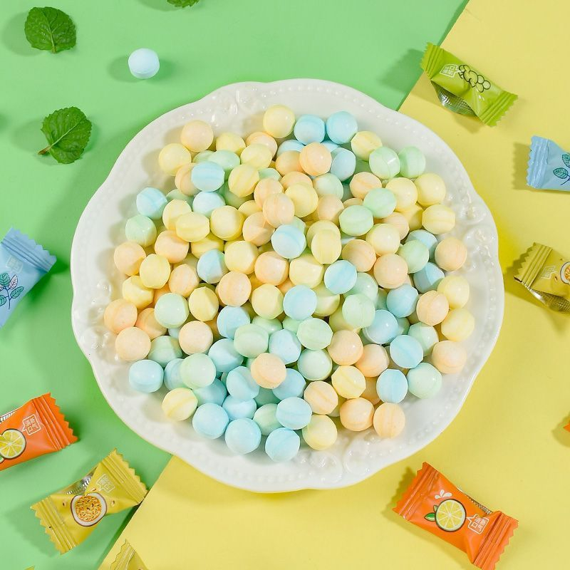 Combo 500g kẹo viên ngậm bạc hà / Kẹo viên ngậm Vitamin c vị bạc hà mát lạnh thơm ngon nhiều vị trái cây