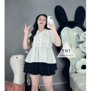 ÁO CỔ SEN VIỀN BÈO FORM RỘNG [TNT SHOP BIGSIZE 60KG 90KG]