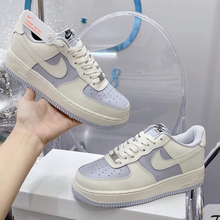 Siêu Hot Giày _Nike Air Force 1 Cream Khoai Môn, Giày AF1 Thể Thao Trắng Xanh kem Thời Trang Hàng Đẹp Full Box Bill