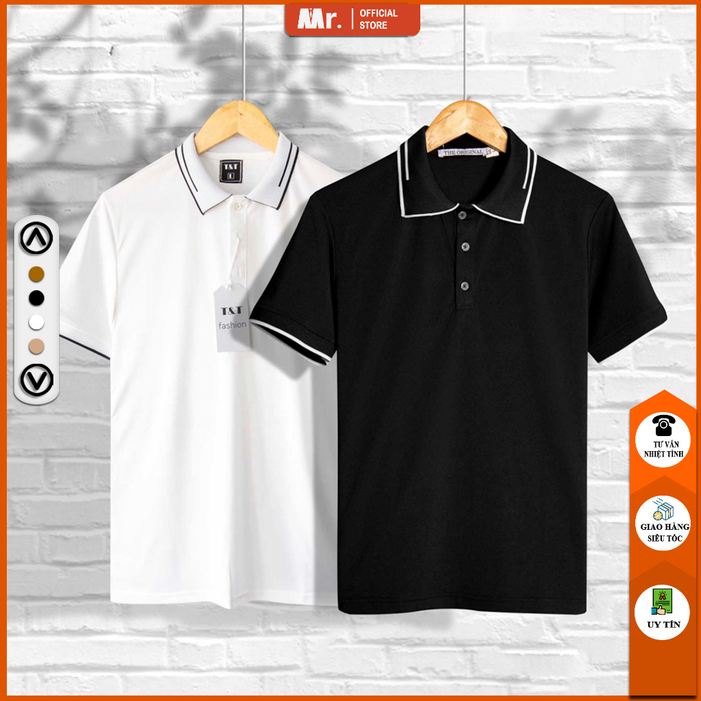 áo polo nam có cổ chất cotton thun lạnh co dãn kiểu dáng hàn quốc ĐEN PL3502