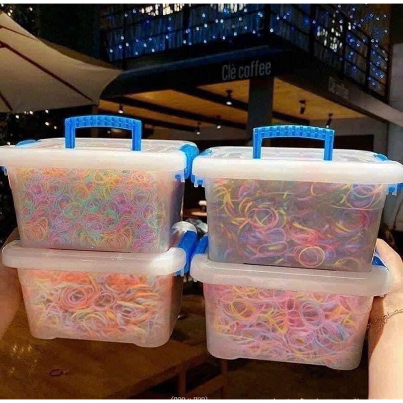 Hộp 4000 dây buộc tóc cho bé - Dây chun buộc tóc